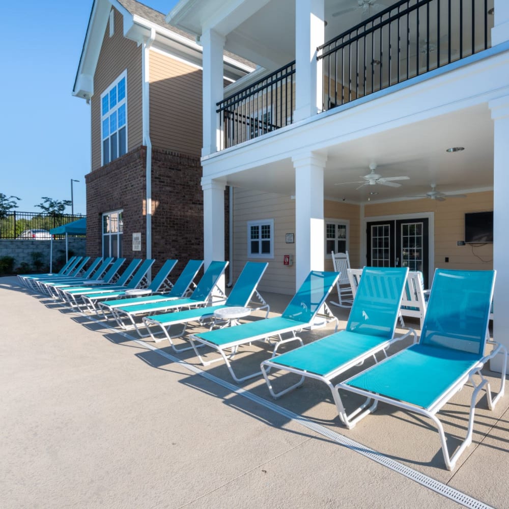 Lounge area right next to the pool at The Reserve at White Oak in Garner, North Carolina