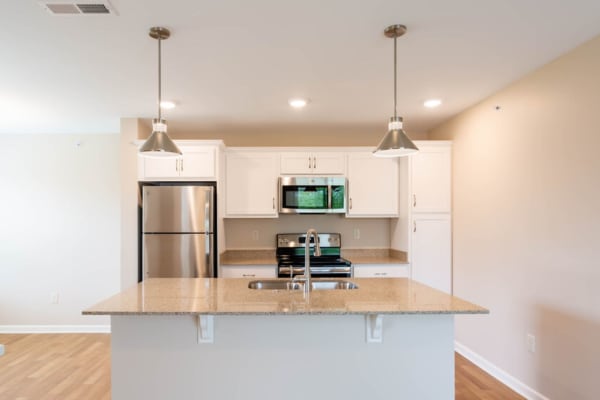 Bright kitchen at Bennington Hills Apartments in West Henrietta, New York