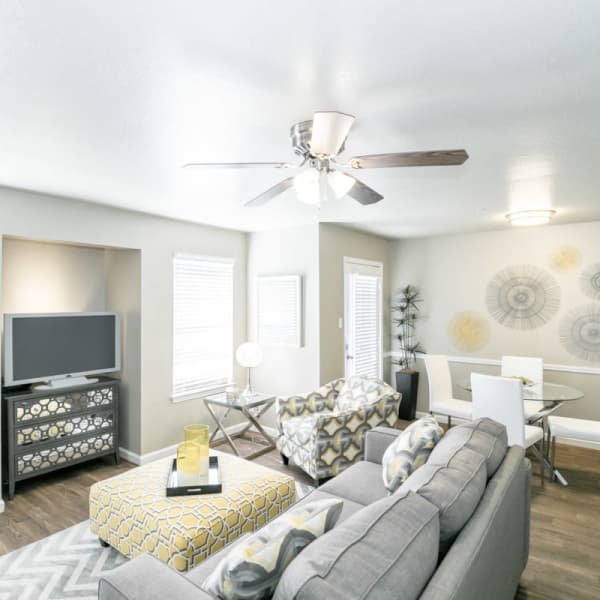 Modern living room at 89 East apartments