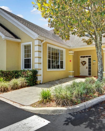 Front entrance at Trustwell Living at Hunters Crossing Place in Gainesville, Florida
