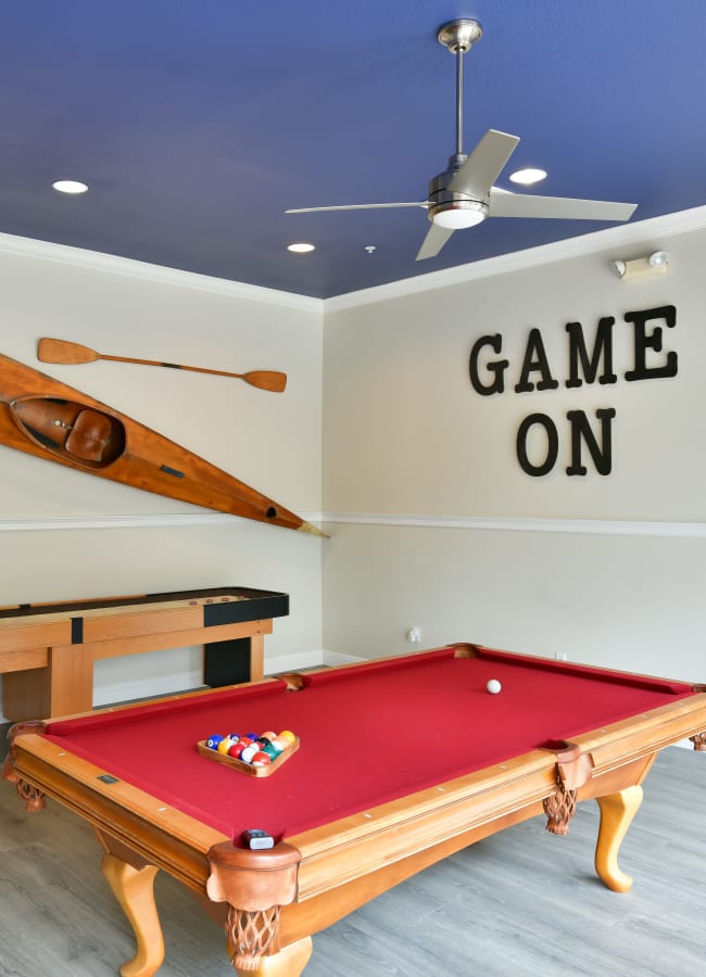 Game room at Emerald Park Apartment Homes in Dublin, California