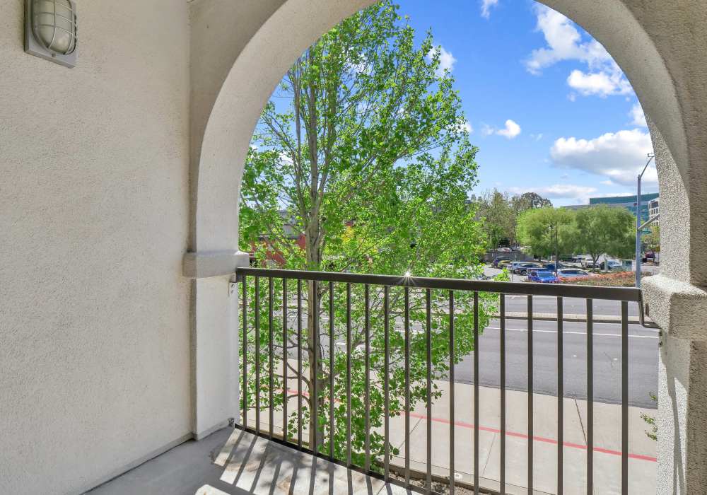 View of community from balcony at Villa Montanaro in Pleasant Hill, California