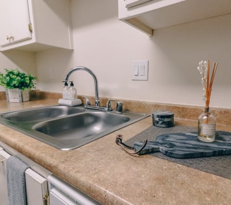 Updated kitchen at Bayfair Apartment Homes in San Lorenzo, California