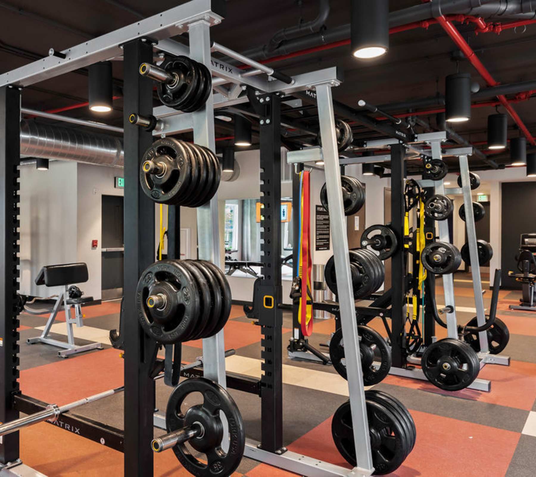 Very well-equipped fitness center at Atlas on 17th in Bloomington, Indiana