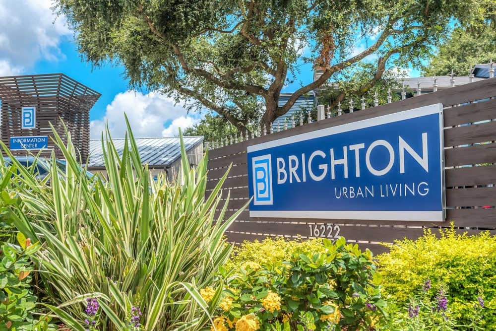 Signage of The Brighton in Houston, Texas