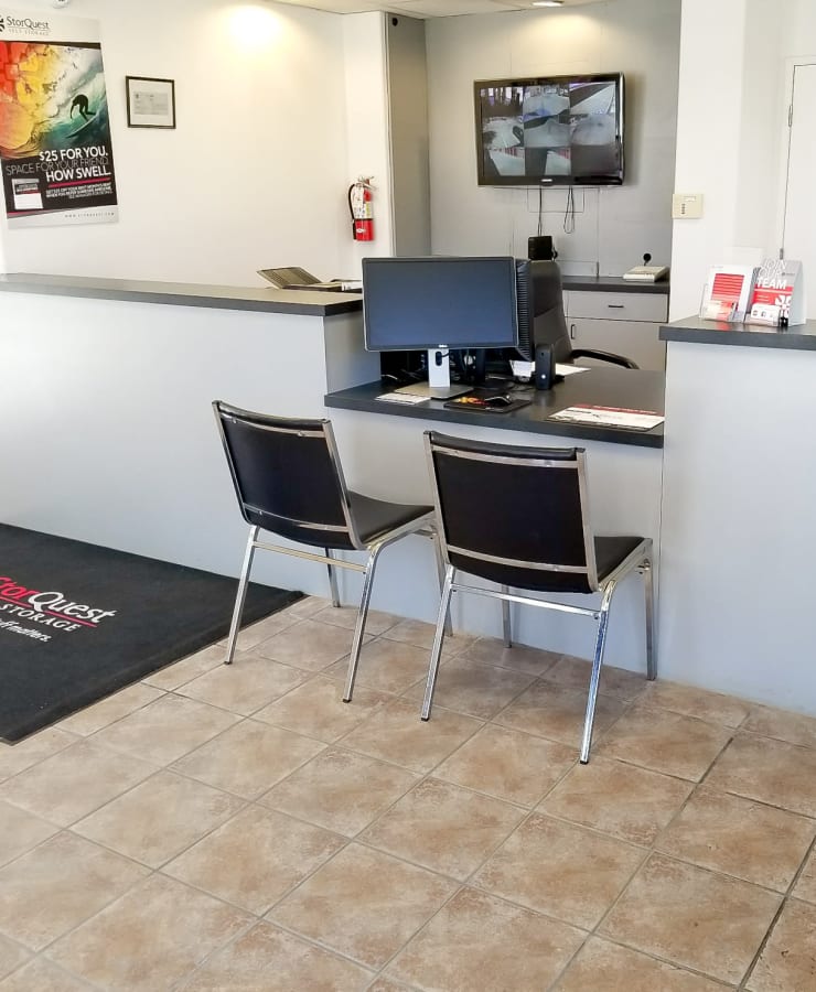 Leasing office at StorQuest Economy Self Storage in Aurora, Colorado