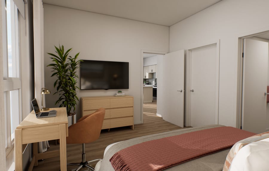 Virtual image of bedroom at The Colton in Redwood City, California