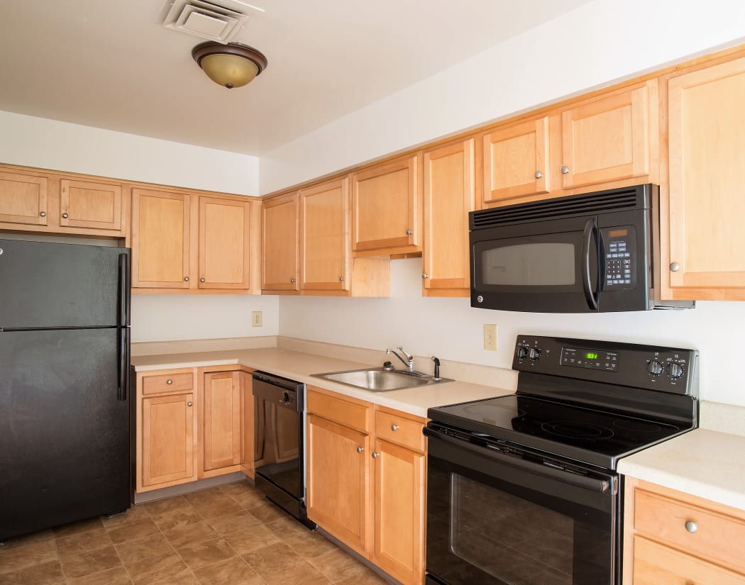 Fully equipped kitchen at Indian Brook Apartments in Glenville