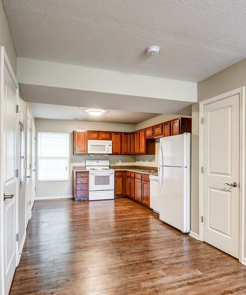 Kitchens for cooking with connecting living area at McCormick Greene in Sistersville, West Virginia