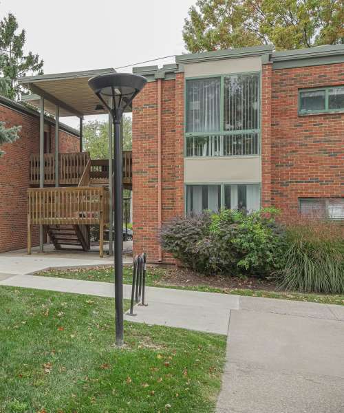 Exterior view at Courtyard Apartments in Columbia, Missouri