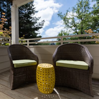 Art deco chairs in the leasing office at Skyline at Murrayhill in Beaverton, Oregon