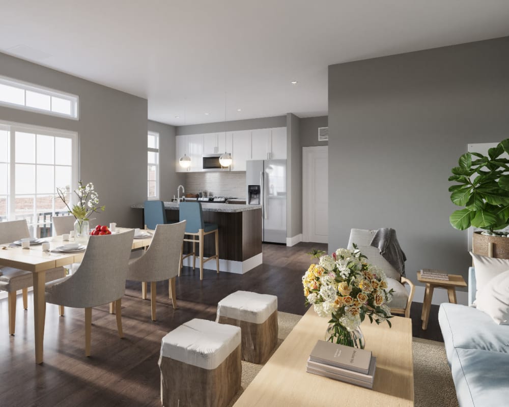 Open concept floor plans at The Cove at Gateway in East Lyme, Connecticut