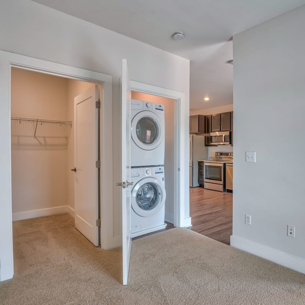 In-unit washer and dryer at The Docks, New London, Connecticut