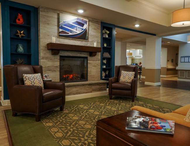 Indoor common area at Harmony on the Peninsula in Yorktown, Virginia