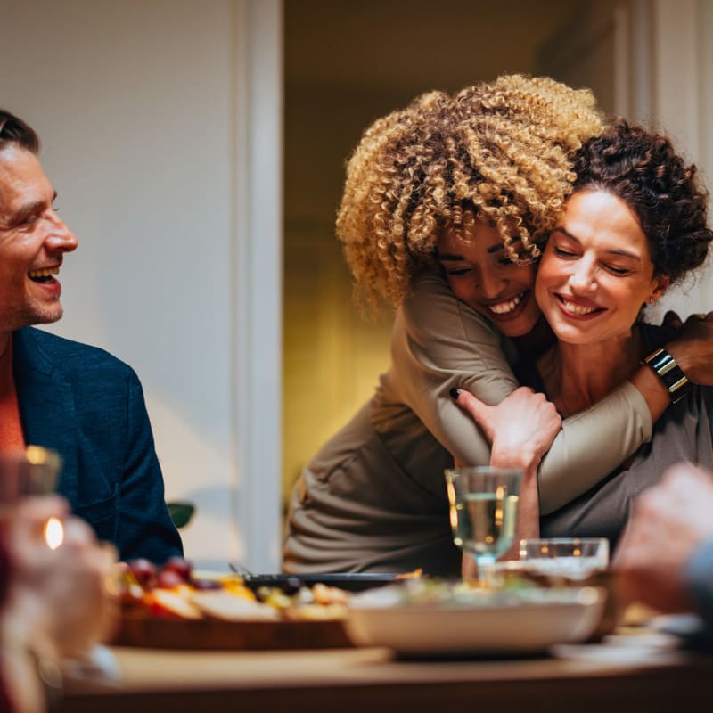 Residents host  a family dinner at Messenger Place, Manassas, Virginia