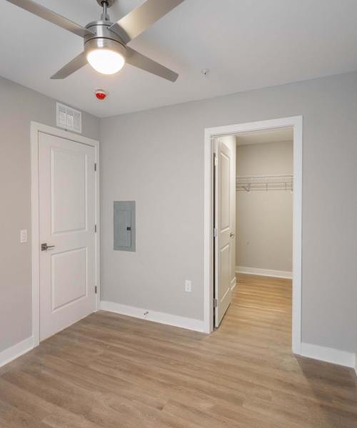 Bedroom with wood flooring at Sells Greene in Lancaster, Ohio