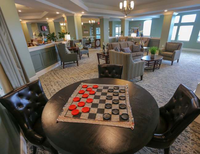 Indoor common area at The Crossings at Ironbridge in Chester, Virginia