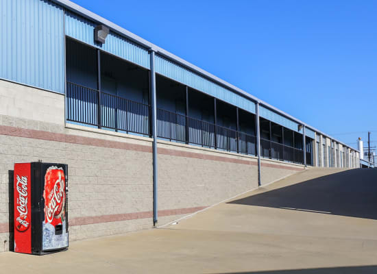 Refreshments and storage units outside at A-1 Self Storage in Anaheim, California