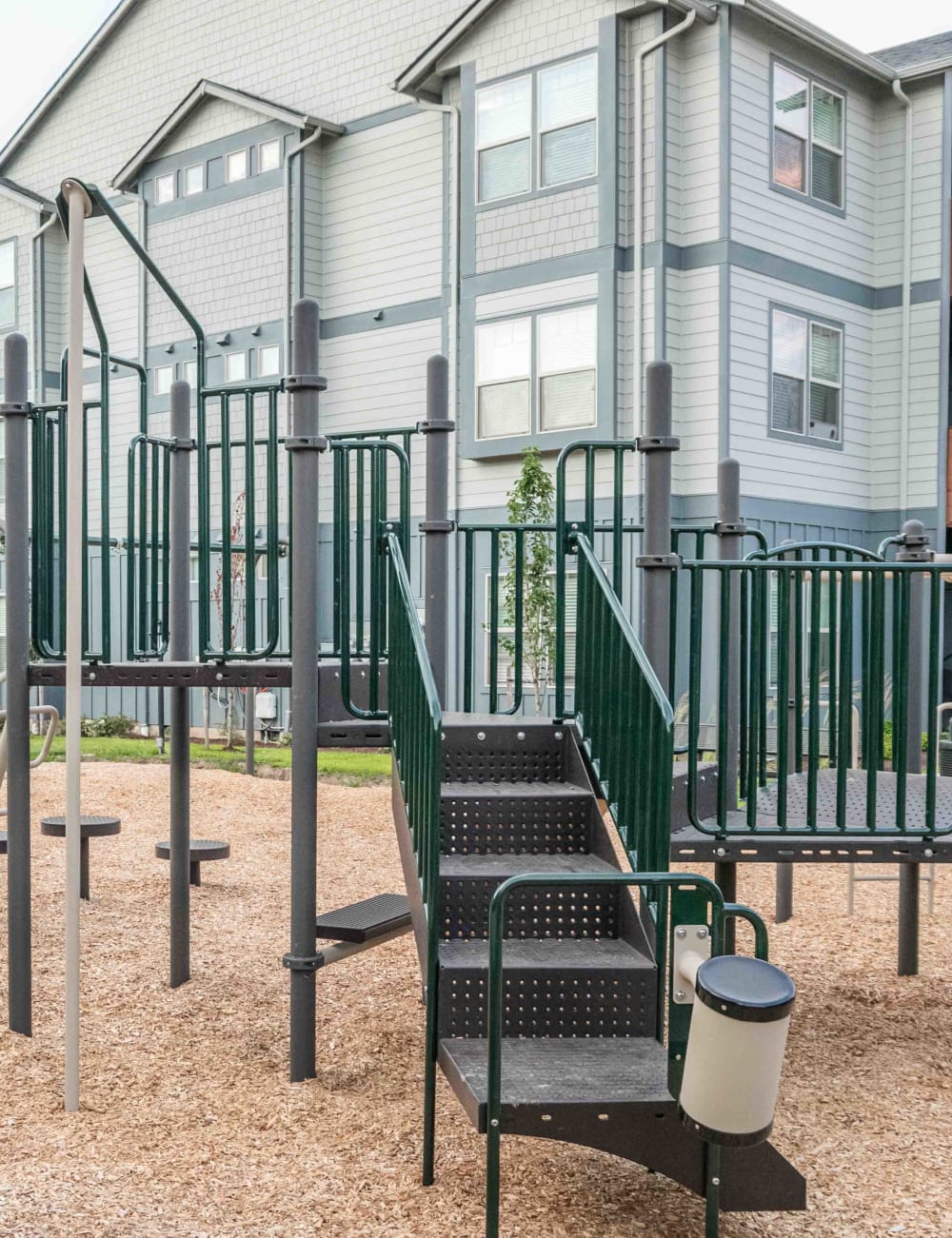 the stairs on a playground at Keizer Station Apartments in Keizer, Oregon