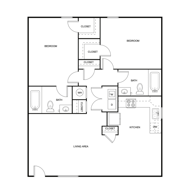 1A2 floor plan brochure at Bayside Villas in Panama City, Florida