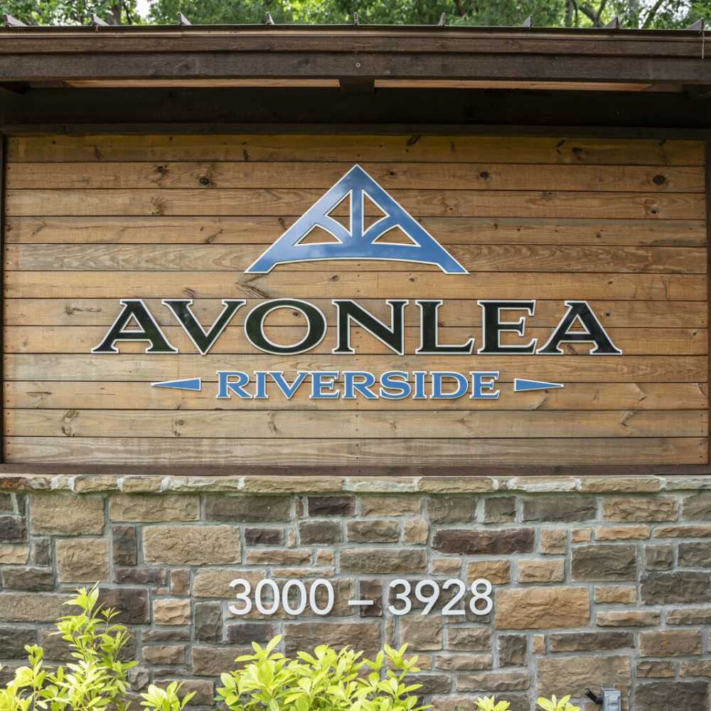 Property signage at Avonlea Riverside in Atlanta, Georgia
