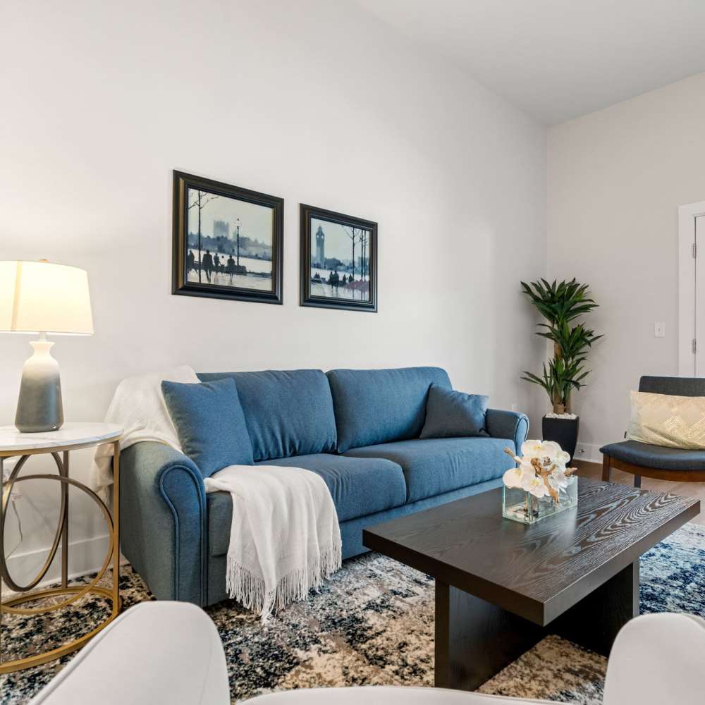 Well-furnished living area of an apartment at Culver Street in Newington, Connecticut