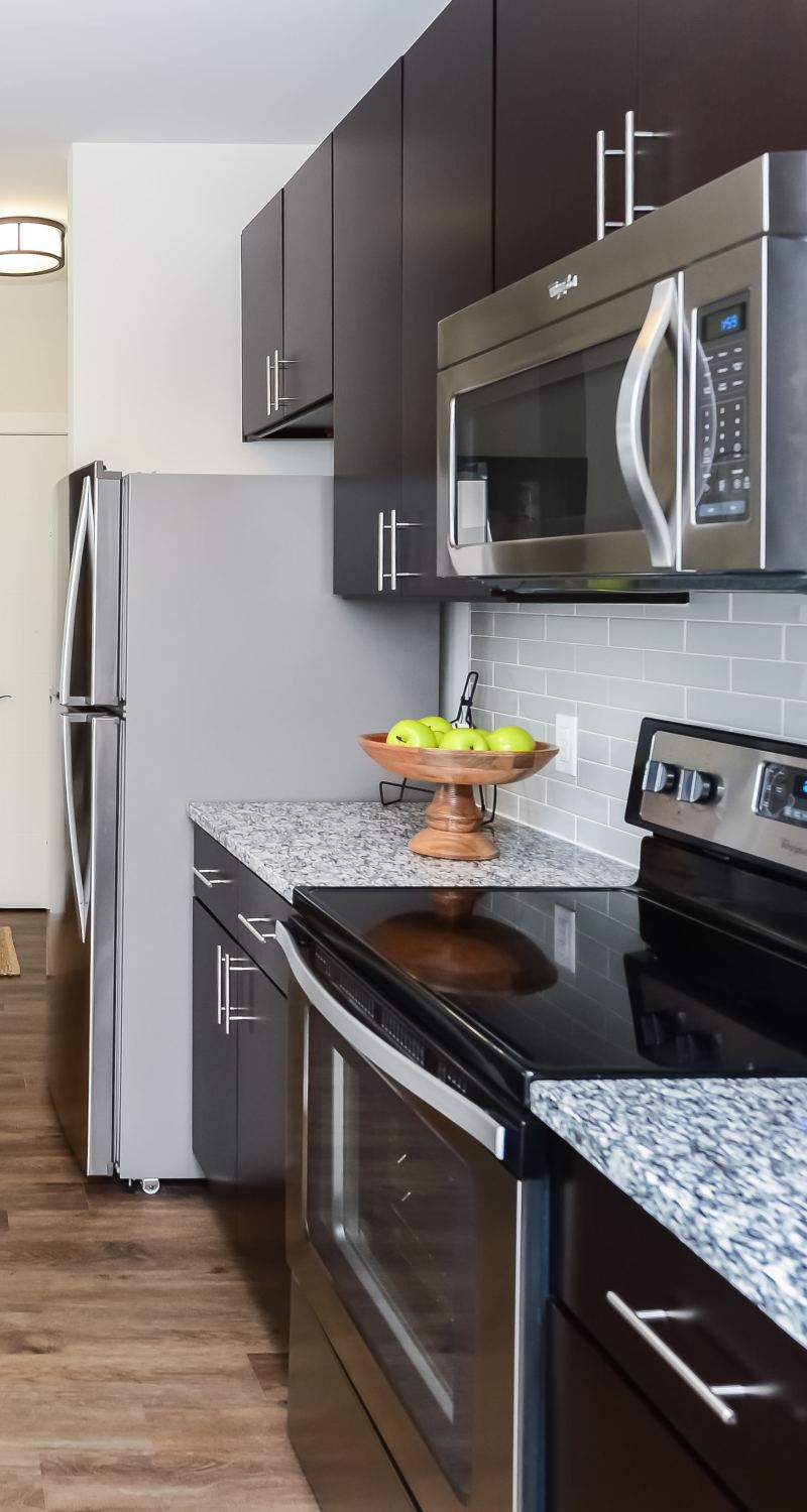 Model kitchen at Riverworks in Phoenixville, Pennsylvania