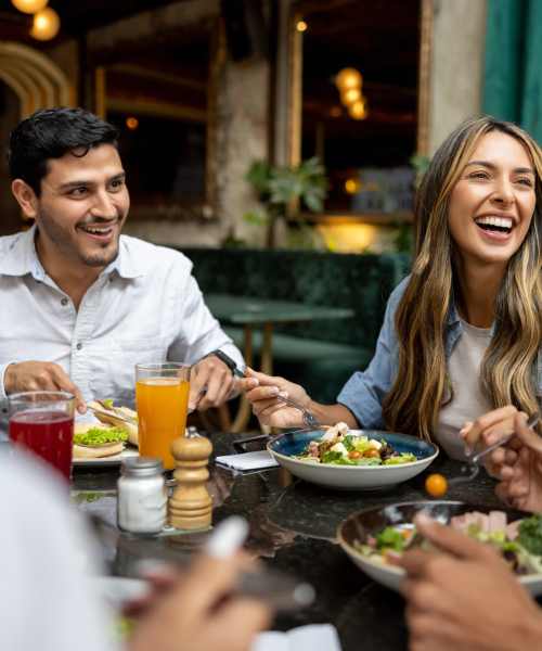 Residents dining at a favourite restaurant near Mill Creek Apartments in Cross Plains, Wisconsin