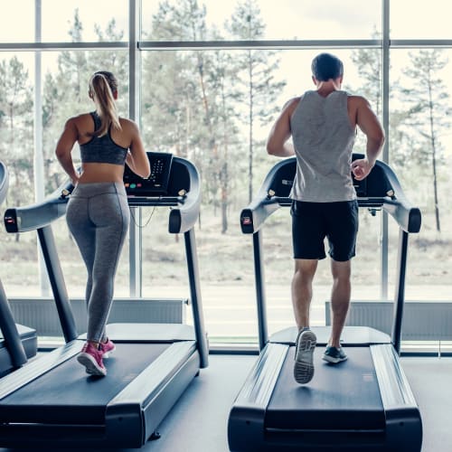 Residents working out near Madigan in Joint Base Lewis McChord, Washington