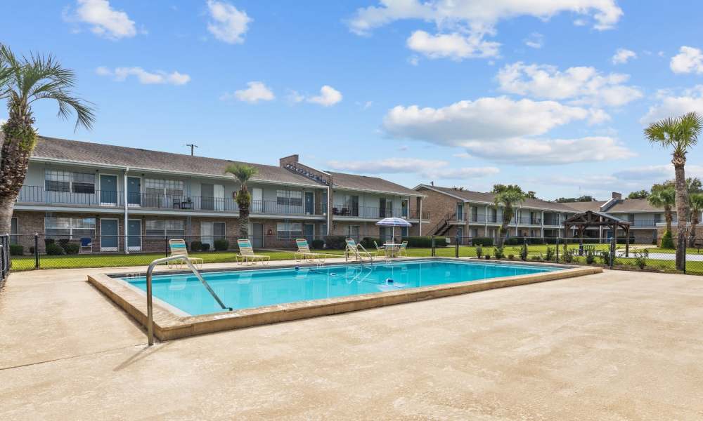 Swimming pool for the residents at Falcon House in Fort Walton Beach,Florida