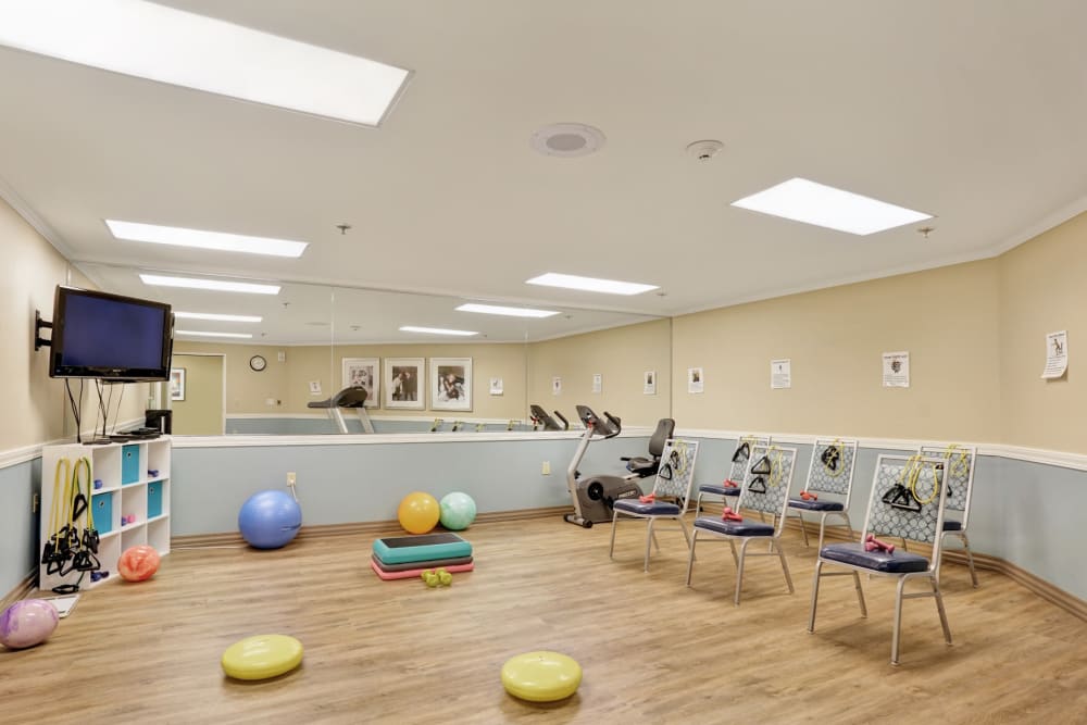 Exercise room at Island House in Mercer Island, Washington