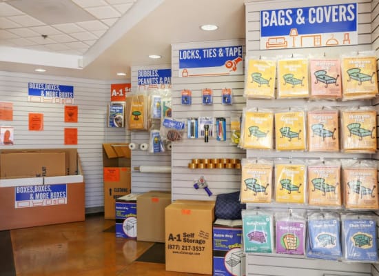 Packing and moving supplies available at A-1 Self Storage in North Hollywood, California