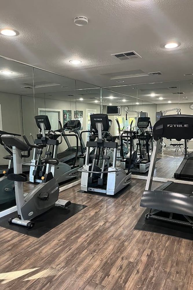 Fitness center at Glenbrook Apartments in Chico, California