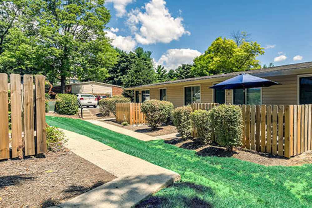 Apartment neighborhood at Little Brook Apartments in Frederick, Maryland