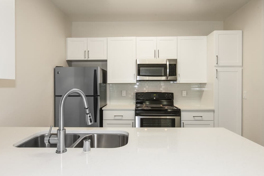 Beautiful, gourmet kitchen in a model home at Park Central in Concord, California