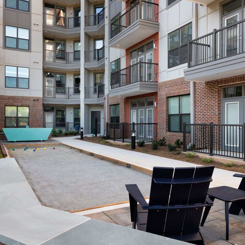 Bocce ball court at Siena Suwanee Town Center in Suwanee, Georgia