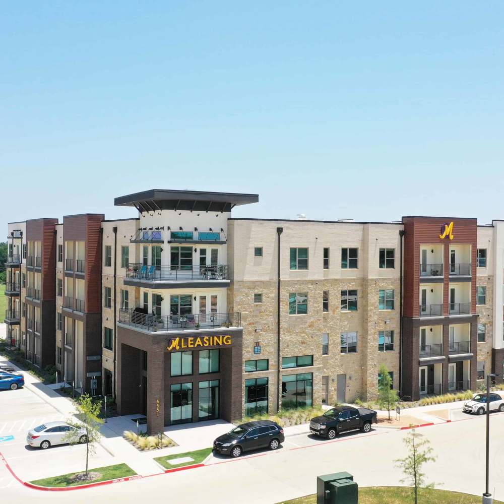 Exterior view of the community building at Millennium Place in Corinth, Texas