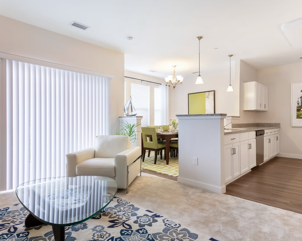 Open concept floor plans at The Sound at Gateway Commons in East Lyme, Connecticut