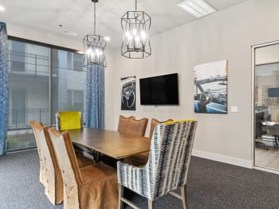 Meeting room in community center at The Gates at Meadow Place in Willow Park, Texas