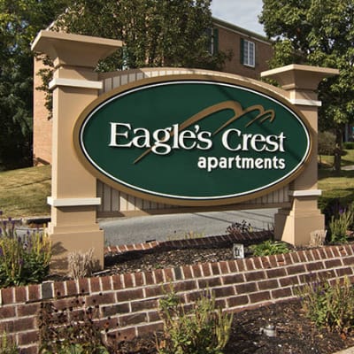 Eagle's Crest Apartments signage in Harrisburg, PA