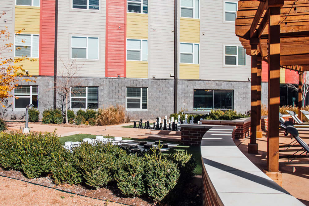 Exterior of apartments at Terra at University North Park in Norman, Oklahoma