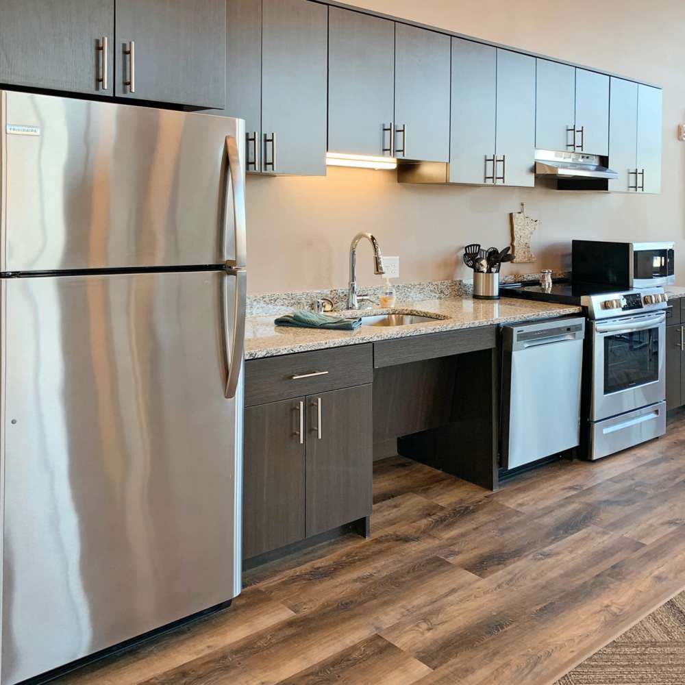 Community kitchen at Depot on Main in Zimmerman, Minnesota