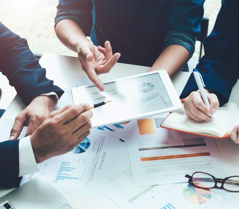 Two happy employees walking near Pegasus Residential