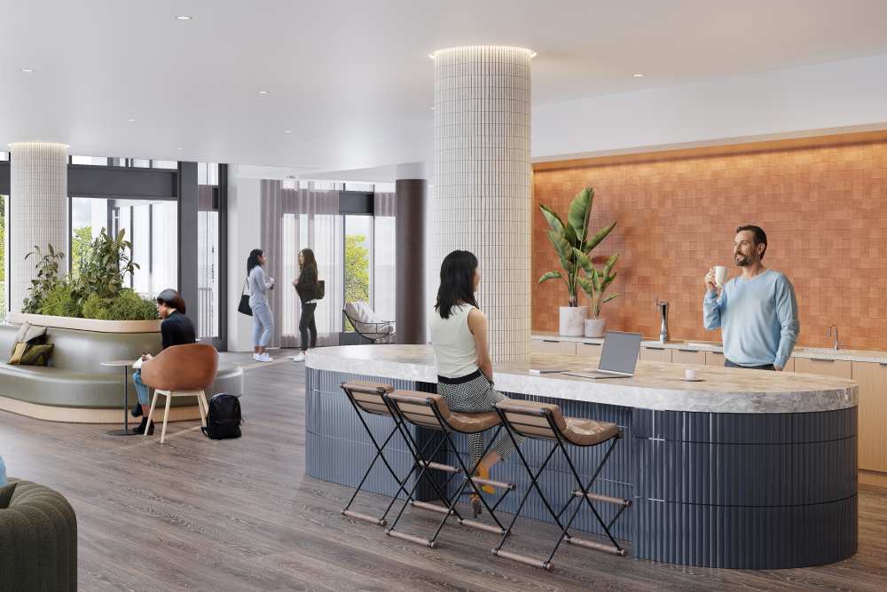 Lounge area at St. Albans Lofts in Raleigh, North Carolina
