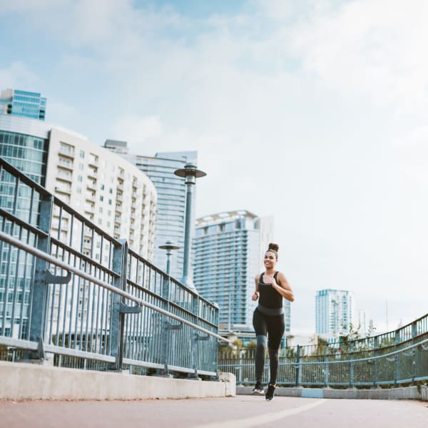 Woman running at ATX Fenton in Austin, Texas