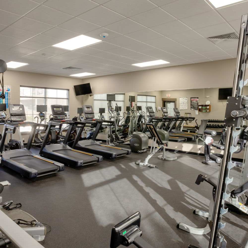 Fitness center at InterUrban Apartments in Billings, Montana