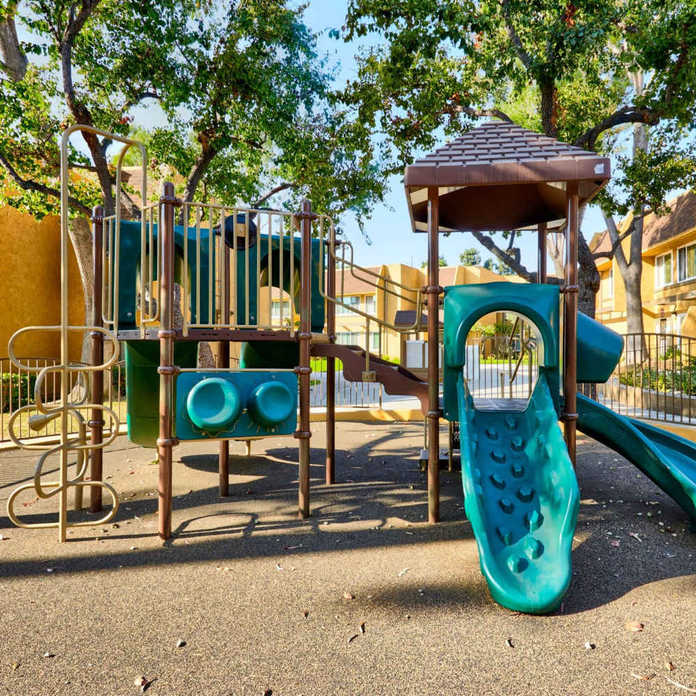 Play area at St. Andrews Gardens in Los Angeles, California