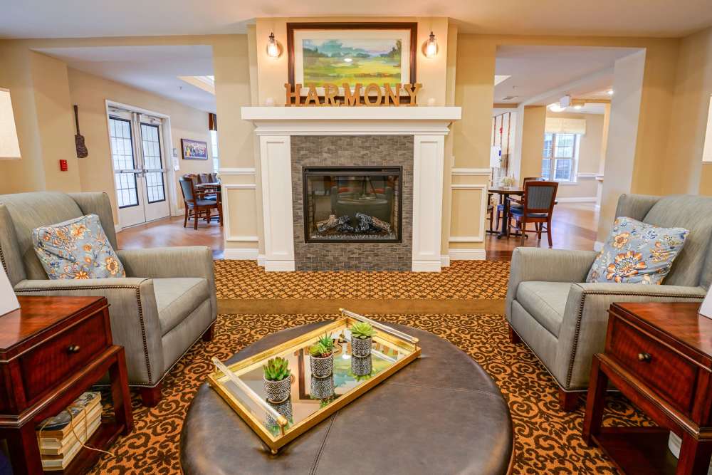 Waiting room at Harmony at Harts Run in Glenshaw, Pennsylvania