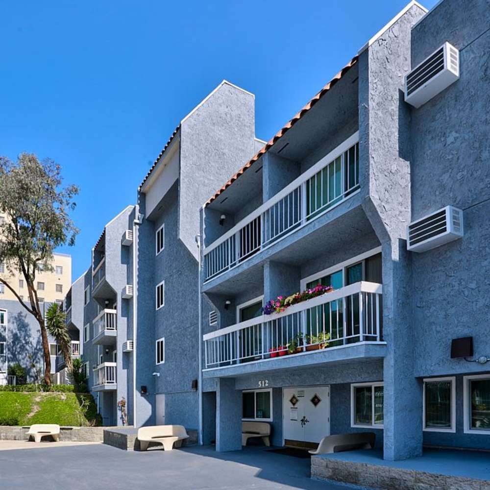 Exterior view of building at Carondelet in Los Angeles. CA