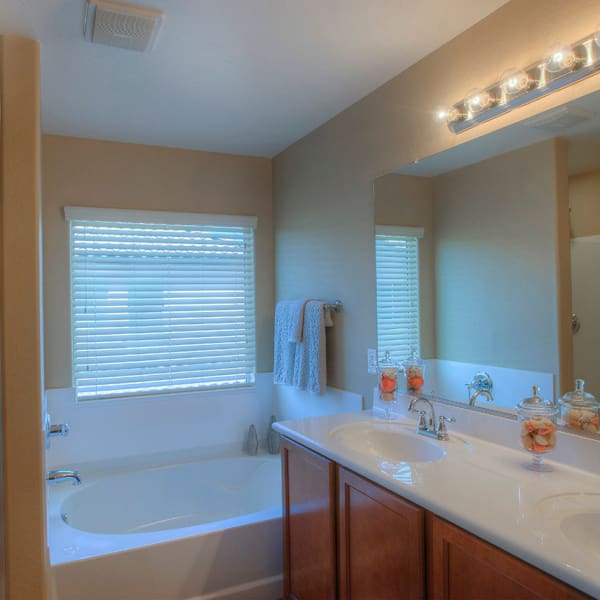 Large soaking tub at BB Living at Higley Park in Gilbert, Arizona